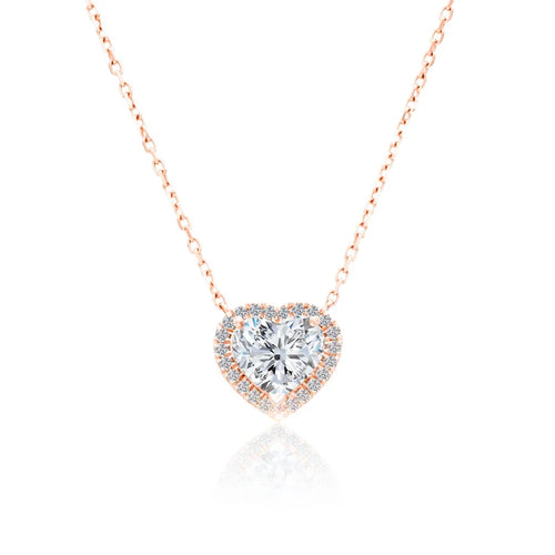0.5 CT HEART HALO DIAMOND NECKLACE