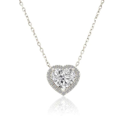 1.5 CT HEART HALO DIAMOND NECKLACE by NJD