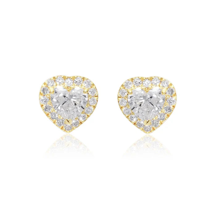 1 CT HEART HALO DIAMOND EARRINGS