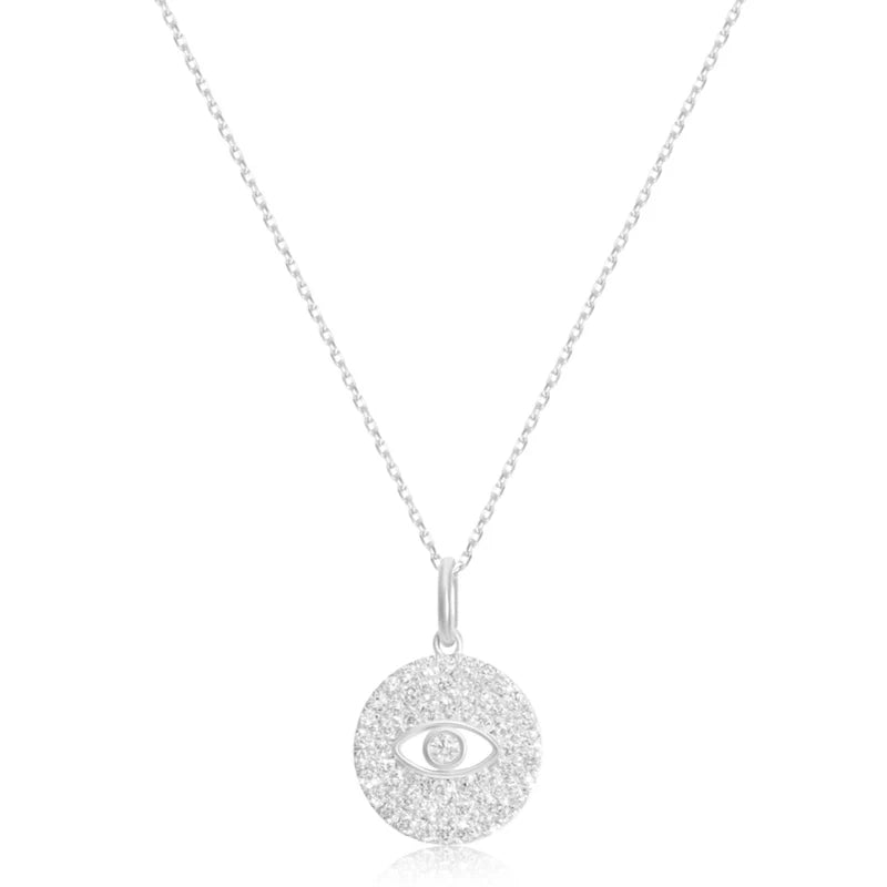 EVIL EYE PAVÉ DIAMOND NECKLACE