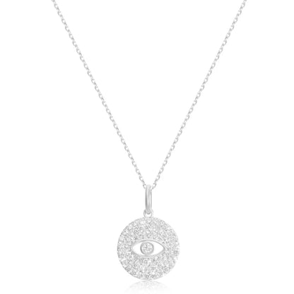 EVIL EYE PAVÉ DIAMOND NECKLACE