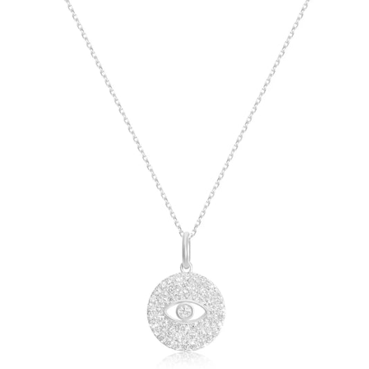 EVIL EYE PAVÉ DIAMOND NECKLACE