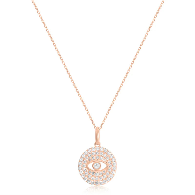 EVIL EYE PAVÉ DIAMOND NECKLACE