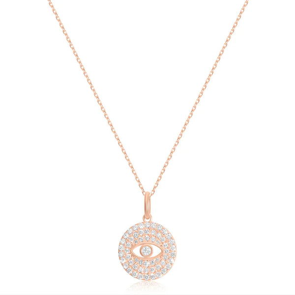 EVIL EYE PAVÉ DIAMOND NECKLACE