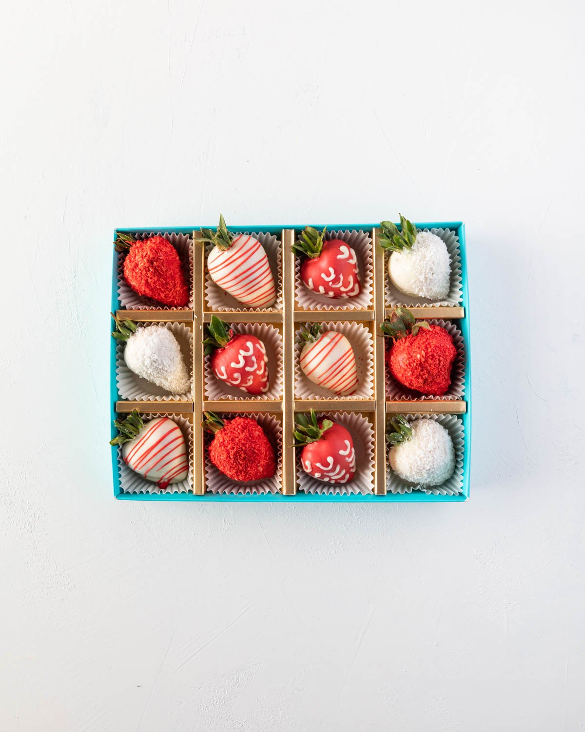 12pcs Red and White Strawberries by NJD