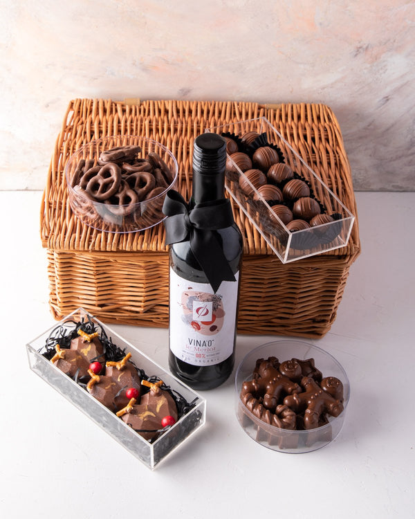 0% Organic Merlot and Chocolate Hamper by NJD