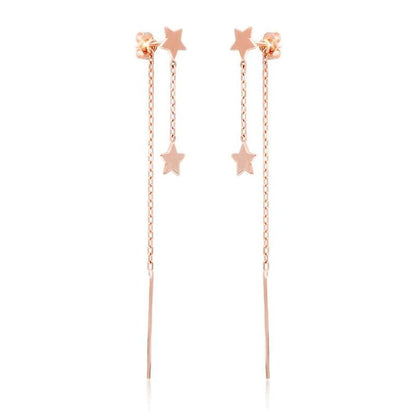 FALLING STAR DIAMOND CHAIN EARRINGS by NJD
