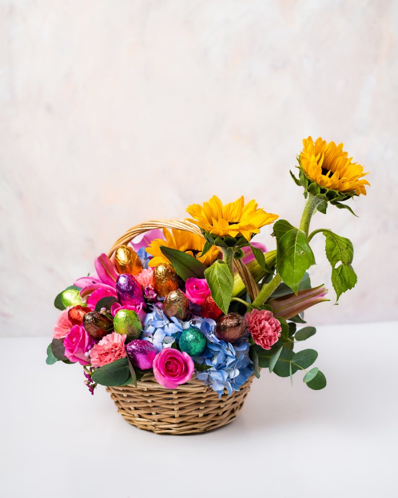Flowers and Egg Basket Arrangement - Image 2