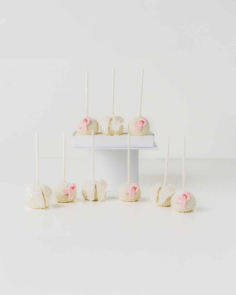 Bow and Wings White Chocolate Cake pops