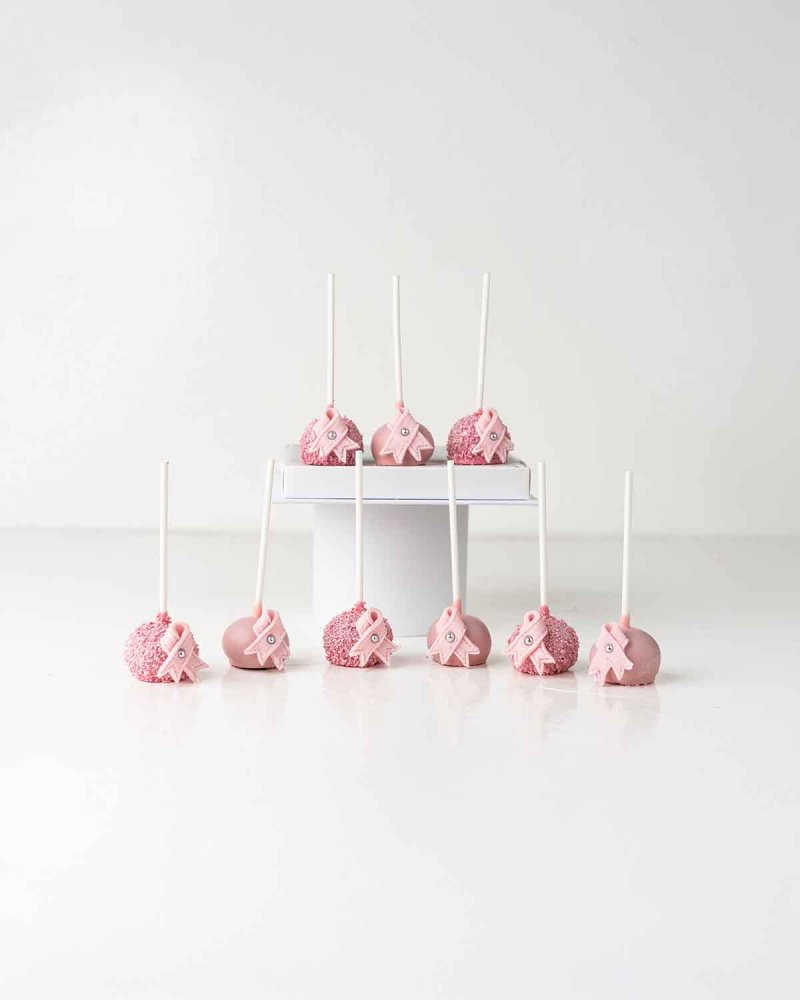 Bow of Hope Cake pops by NJD