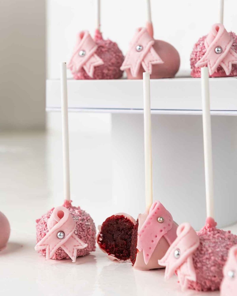 Bow of Hope Cake pops by NJD - Image 3