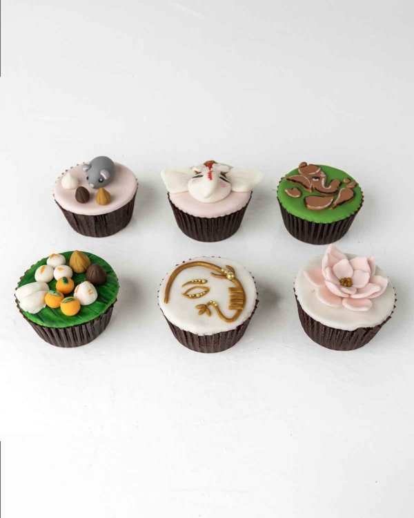 6 Ganesha Theme Cupcakes by NJD